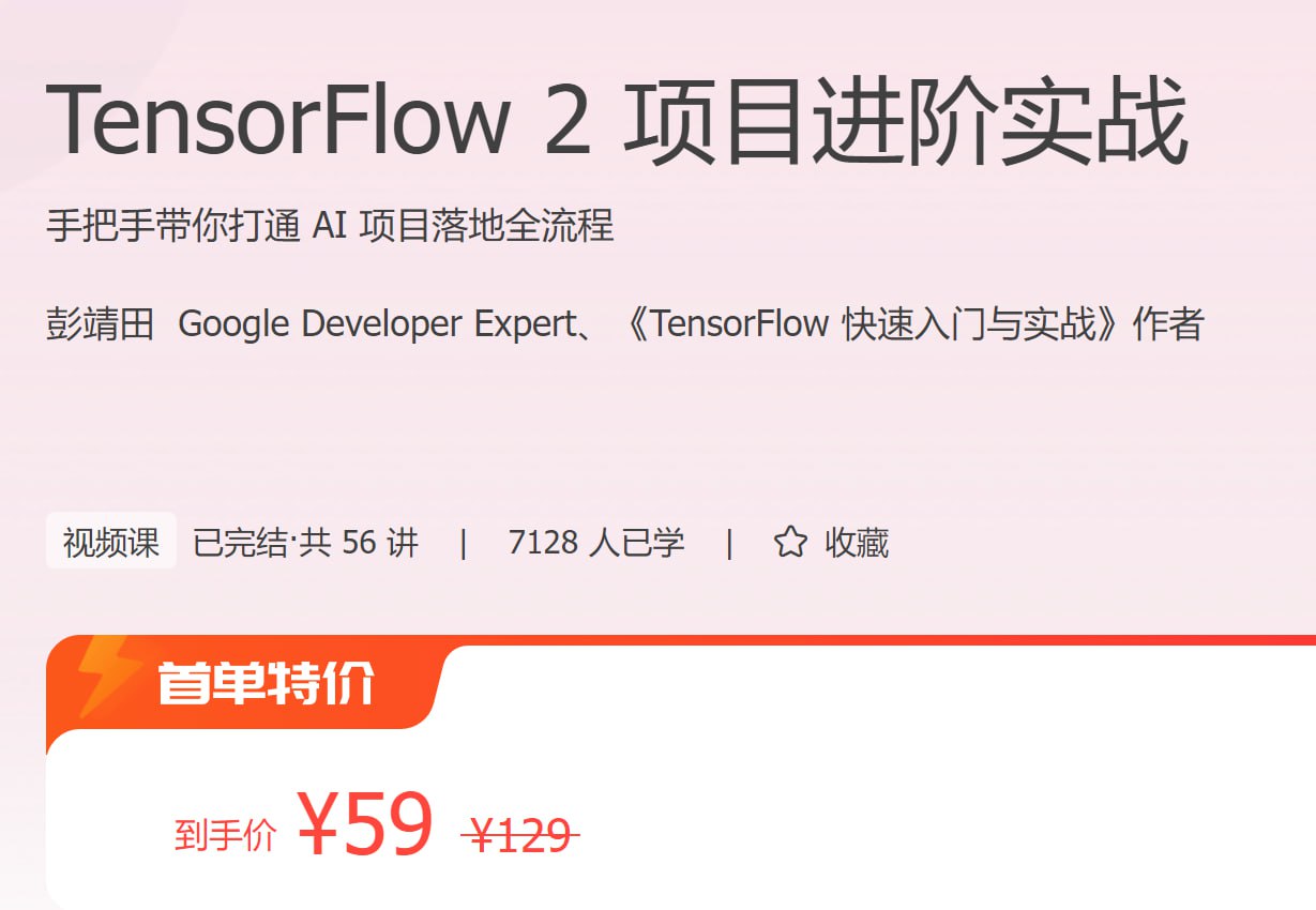 极客时间 - TensorFlow 2 项目进阶实战