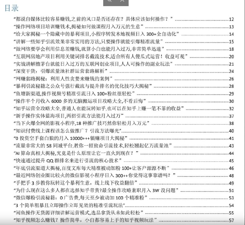 2025年450个搞钱野路子项目解析