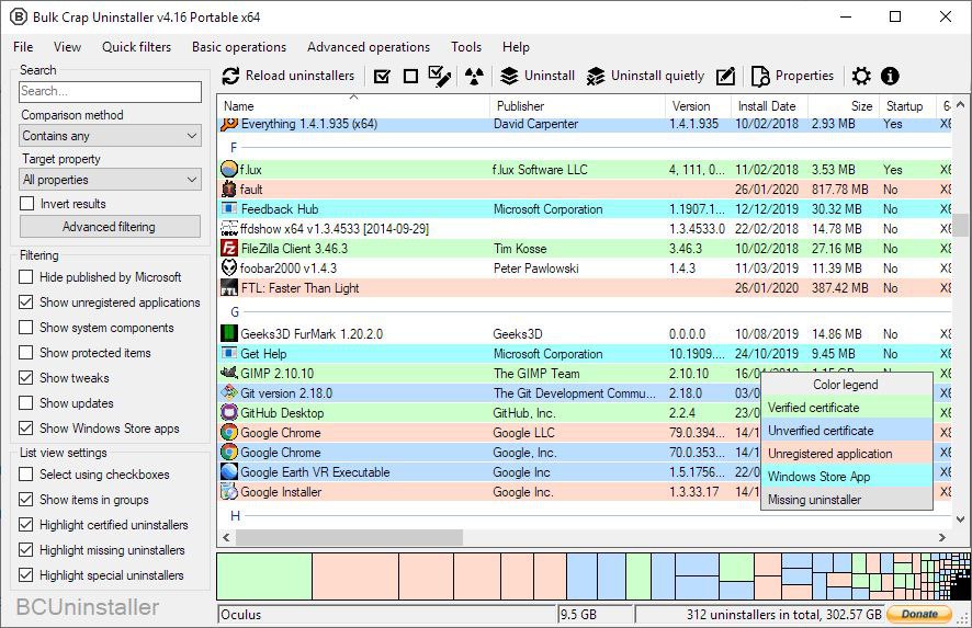 Bulk Crap Uninstaller - 批量程序卸载程序